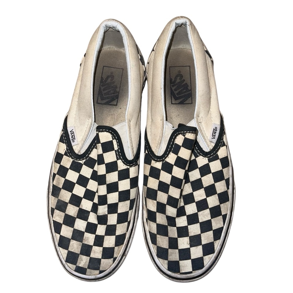 Vans Classic Slip On Checkerboard Black White Women’s Size 9 Mens Size 7.5